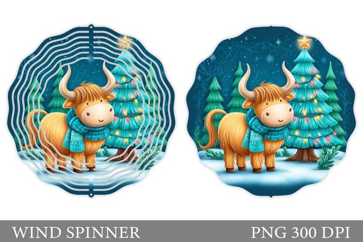 Christmas Cow Wind Spinner. Christmas Wind Spinner Design