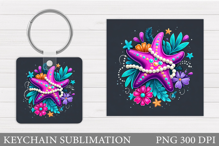 Starfish Keychain Design. Starfish Sublimation