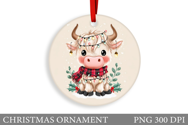Cute Cow Christmas Ornament. Christmas Ornament Design
