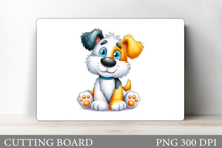 Cute Dog Cutting Board Design. Cute Dog Sublimation example image 1