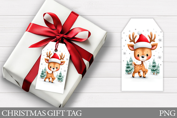 Christmas Deer Gift Tag . Christmas Gift Tag Design