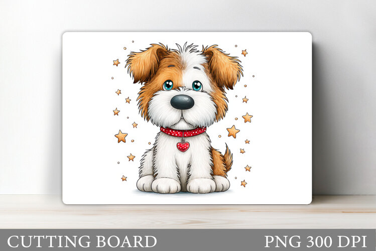 Cute Dog Cutting Board Design. Cute Dog Sublimation example image 1