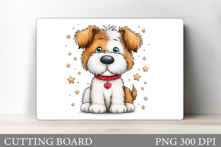 Cute Dog Cutting Board Design. Cute Dog Sublimation