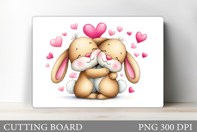 Valentines Bunny Cutting Board. Valentines Cutting Board