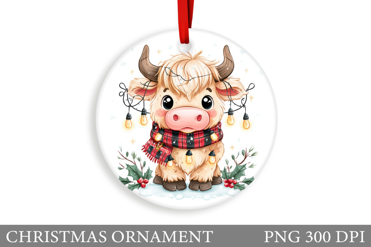 Cute Cow Christmas Ornament. Christmas Ornament Design