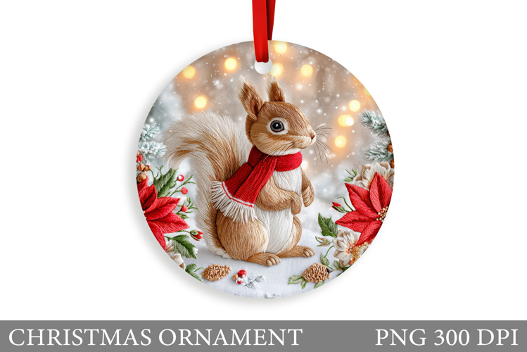 Cute Squirrel Christmas Ornament. Christmas Ornament Design