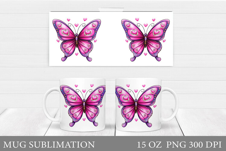 Butterfly Mug Design. Butterfliy Mug Sublimation example image 1