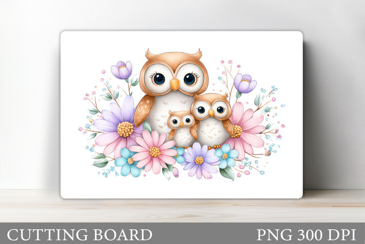 Owls Cutting Board Design. Owl Kitchen Cutting Board Design example image 1