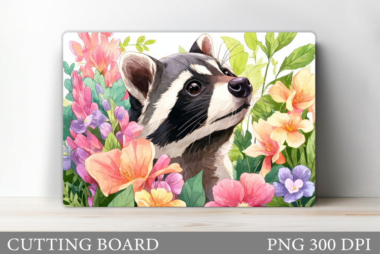 Raccoon Cutting Board. Flowers Cutting Board Design