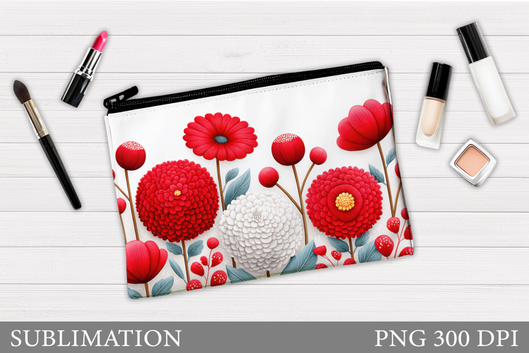 Flowers Makeup Bag Design. Flowers Cosmetics Bag Sublimation