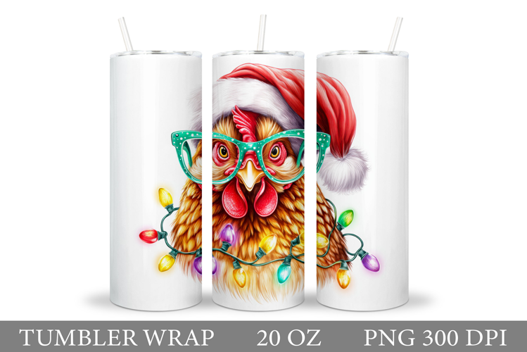 Christmas Chicken Tumbler. Christmas Tumbler Sublimation