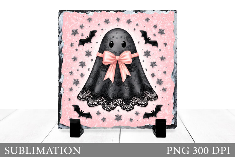 Halloween Ghost Slate Design. Halloween Slate Sublimation example image 1