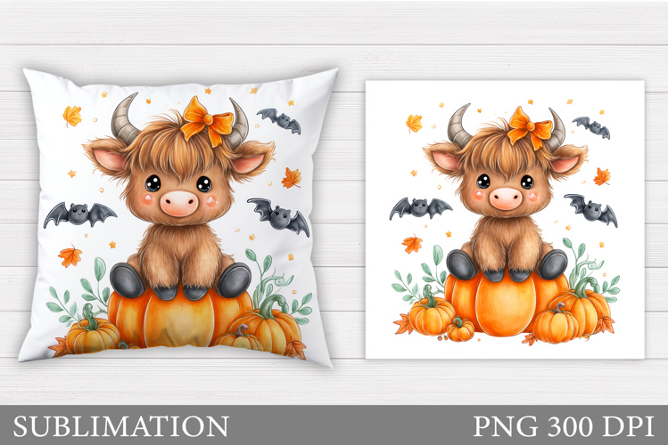 Halloween Cow Pillow. Halloween Pillow Sublimation