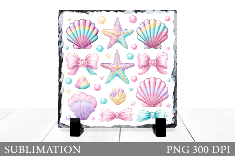 Seashell Sublimation. Starfish Slate Design