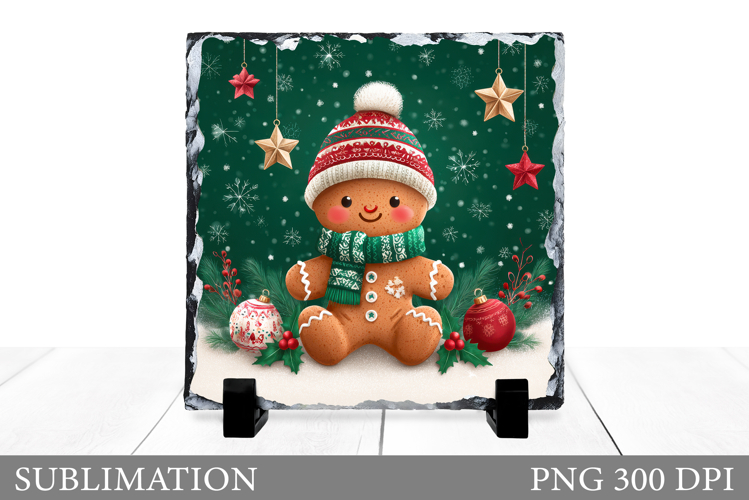 Cute Gingerbread Sublimation. Gingerbread Slate Design