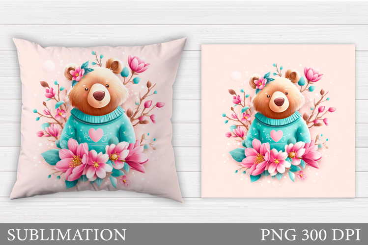 Cute Bear Pillow Sublimation. Cute Bear Sublimation