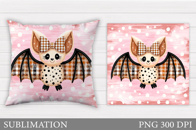 Halloween Bat Pillow Design. Halloween Sublimation