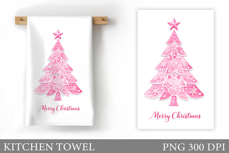 Christmas Tree Kitchen Towel. Christmas Deer Kitchen Towel