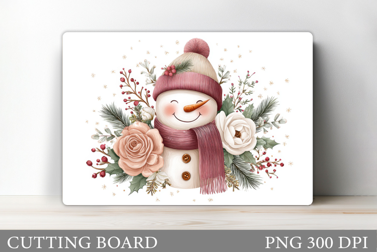 Cute Snowman Cutting Board. Winter Cutting Board Sublimation