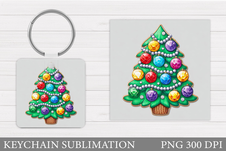 Christmas Tree Keychain. Christmas Keychain Sublimation