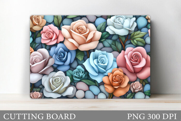 Roses Cutting Board. Flowers Cutting Board Sublimation example image 1