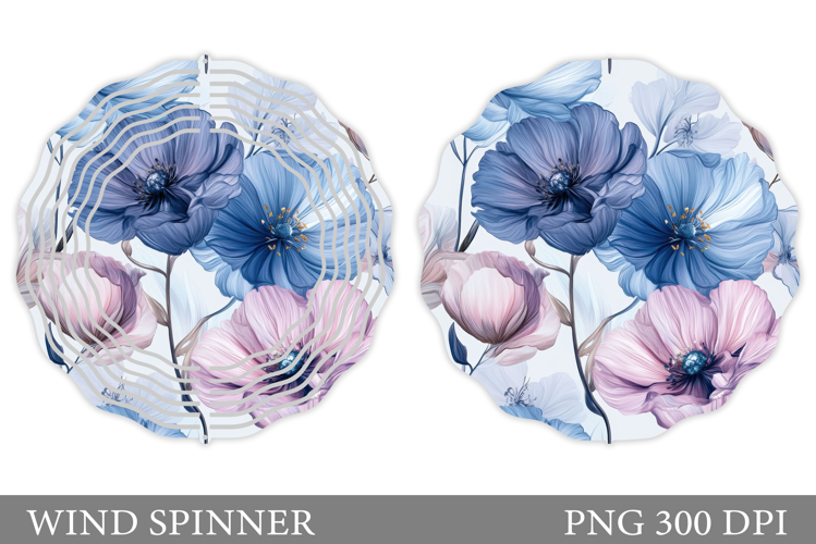Flowers Wind Spinner Design. Floral Wind Spinner Sublimation