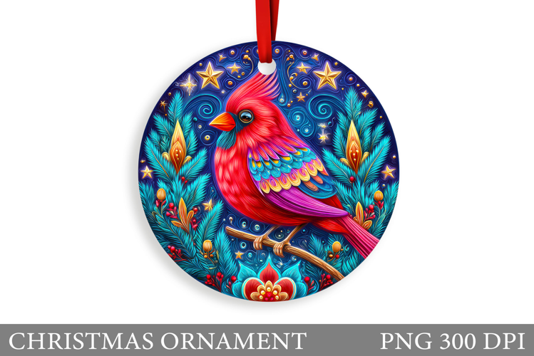 Cute Bird Christmas Ornament. Christmas Sublimation