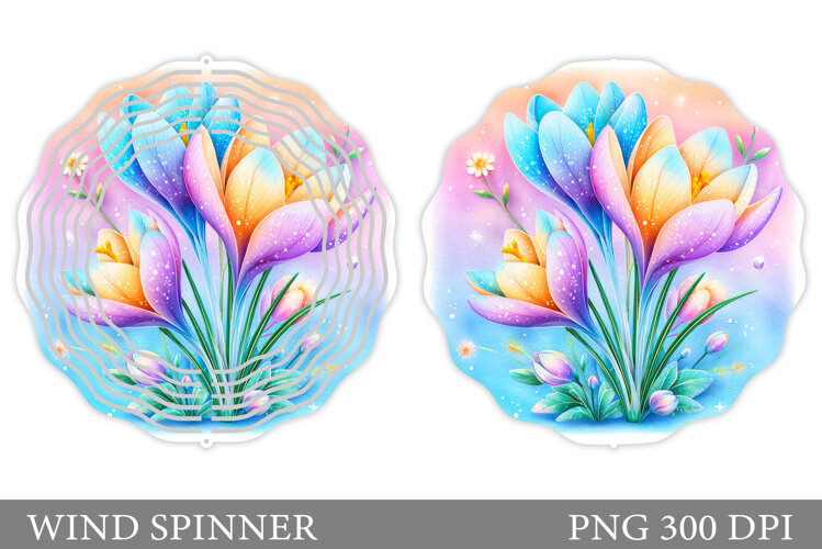 Crocus Wind Spinner Sublimation. Flowers Wind Spinner Design example image 1