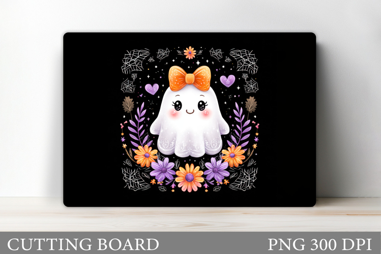 Ghost Cutting Board Sublimation. Halloween Cutting Board example image 1