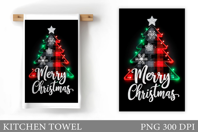 Christmas Tree Kitchen Towel. Christmas Kitchen Towel Design