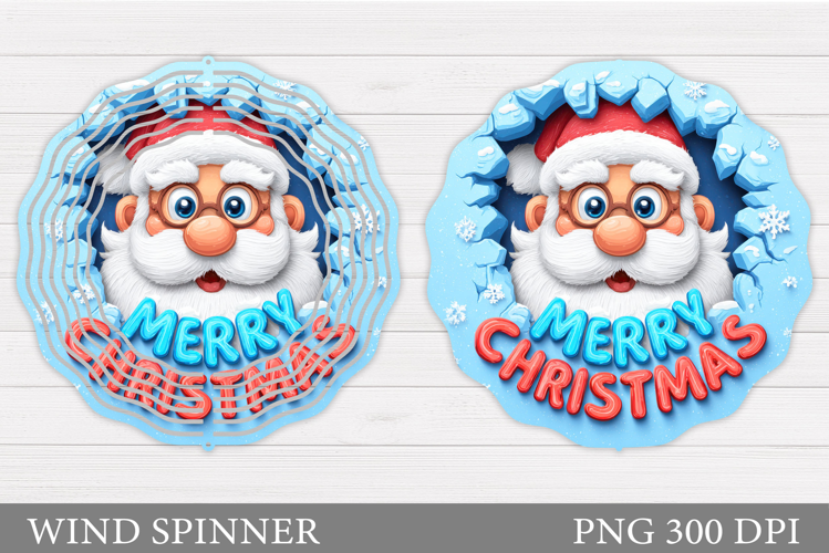 Santa Claus Wind Spinner. Christmas Wind Spinner Sublimation