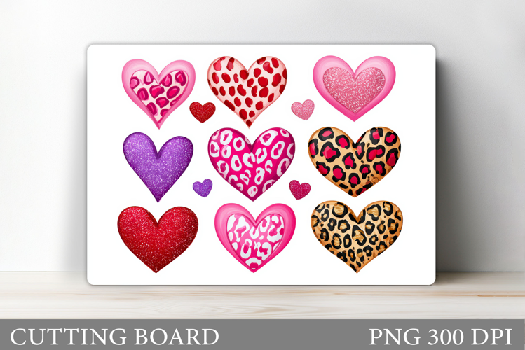 Hearts Cutting Board Design. Valentines Cutting Board