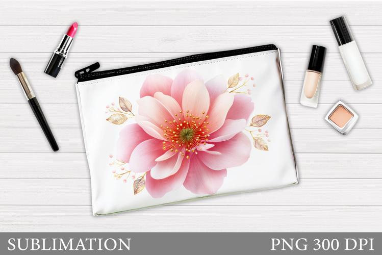 Flowers Makeup Bag Design. Floral Makeup Pouch Sublimation