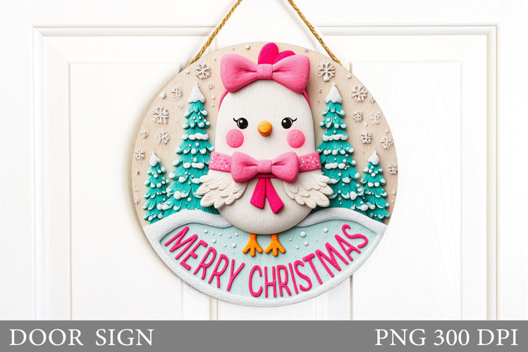 Christmas Bird Door Sign. Christmas Door Sign Sublimation
