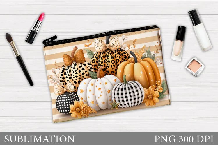 Pumpkin Makeup Bag Sublimation. Pumpkin Cosmetics Bag
