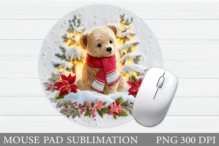 Christmas Bear Mouse Pad. Christmas Mouse Pad Design