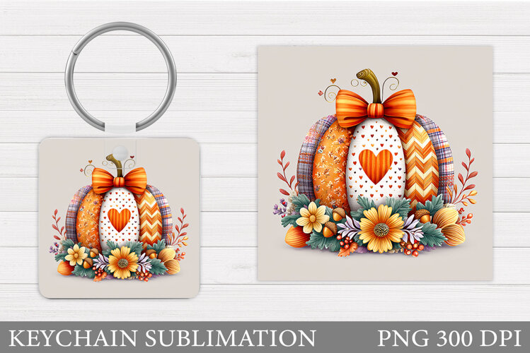 Pumpkin Keychain Design. Pumpkin Sublimation example image 1