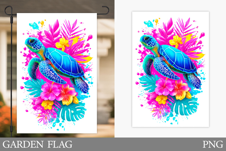 Sea Turtle Garden Flag Design. Sea Garden Flag Sublimation