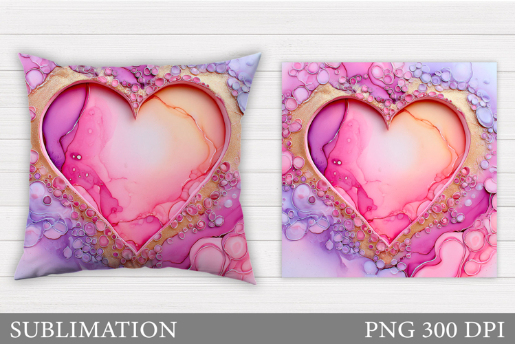 Heart Pillow Design. Valentines Pillow Sublimation