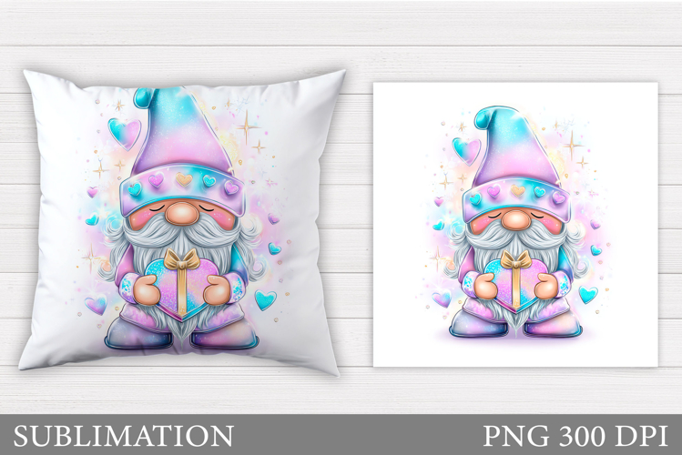 Valentines Gnome Pillow. Valentines Pillow Sublimation