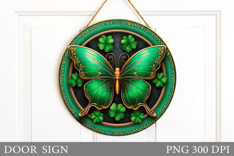 St Patrick Butterfly Door Sign. St Patrick Door Sign Design