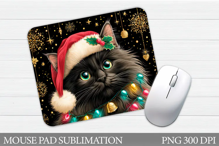 Christmas Cat Mouse Pad. Christmas Mouse Pad Sublimation