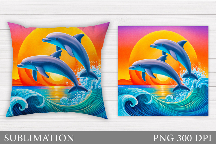 Dolphins Pillow Sublimation. Dolphin Sublimation