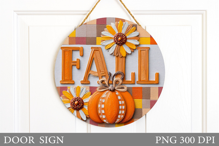 Fall Pumpkin Door Sign Sublimation. Fall Door Sign Design