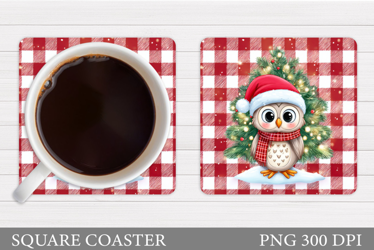 Christmas Owl Coaster Design. Christmas Coaster Sublimation