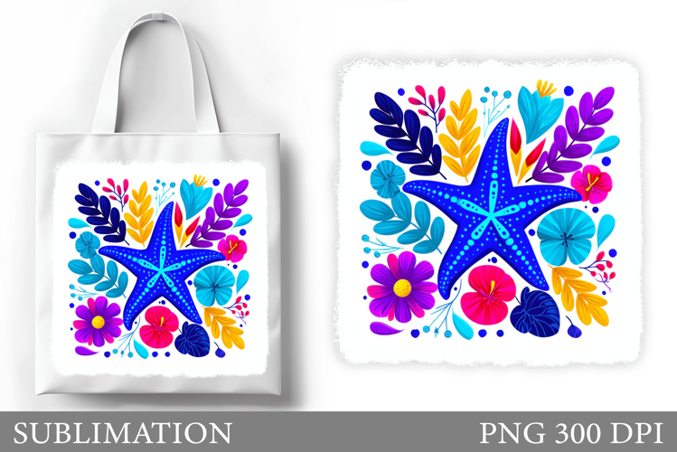 Starfish Tote Bag Sublimation. Starfish Sublimation