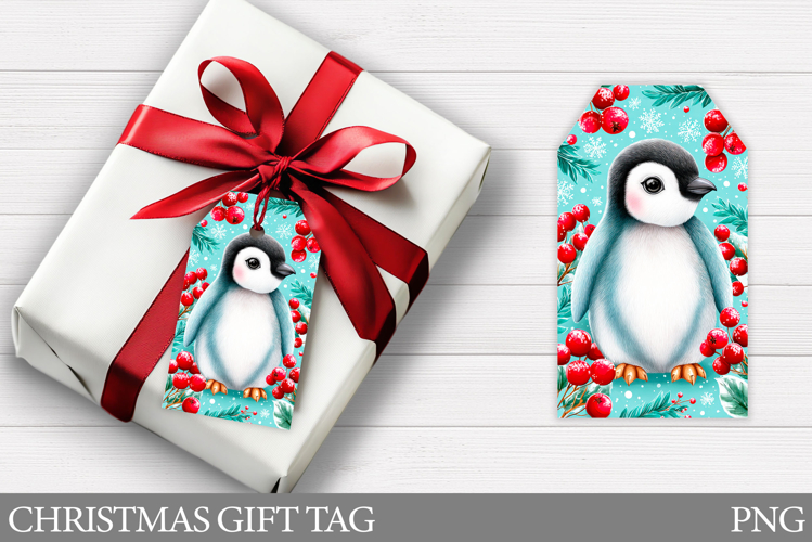 Christmas Penguin Gift Tag. Christmas Gift Tag Printable