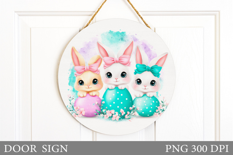 Easter Bunny Door Sign Sublimation. Easter Door Sign Design