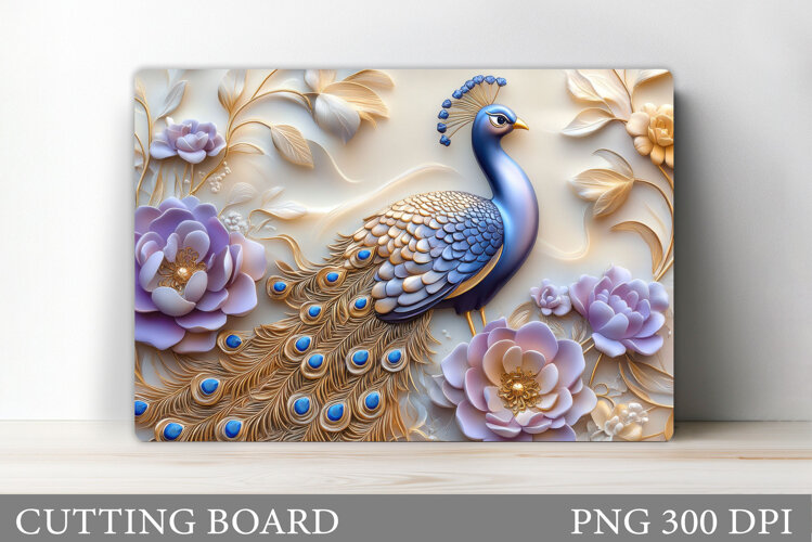 Peacock Cutting Board Design. Peacock Sublimation example image 1