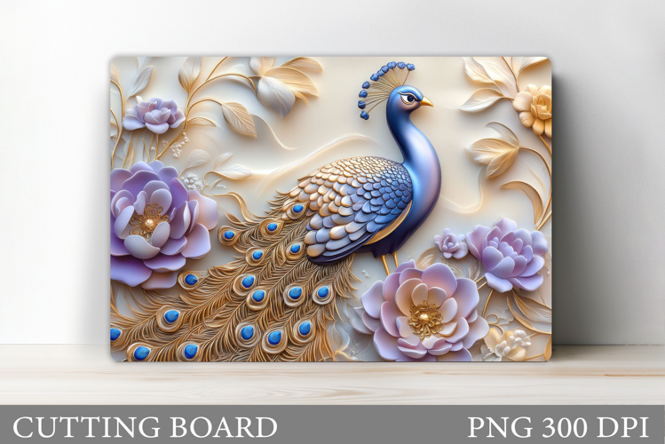 Peacock Cutting Board Design. Peacock Sublimation
